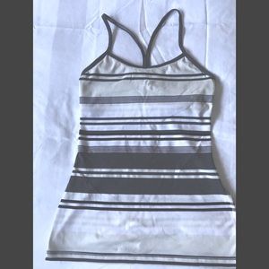 Lululemon striped black and grey tank top, size 6